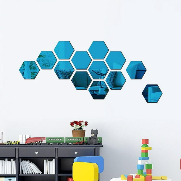 DIY 3D espejo pegatinas de pared geométricas acrílico espejo de pared  pegatinas decoración del hogar – Los mejores productos en la tienda online  Joom Geek