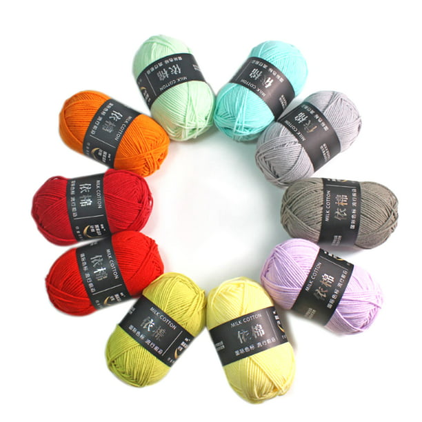  Suministros: Hilo de Lanas Teñido Vibrante para Crochet y Tejer;  Hilo de Algodón Suave de Leche para Bufanda, Suéter, Sombrero y Muñecas  (Color : 51) : Arte y Manualidades