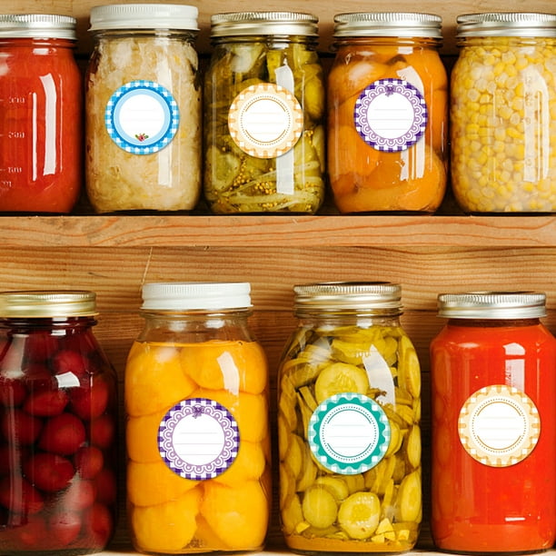 Batería de Cocina Etiquetas de enlatado solubles para frascos  Almacenamiento de alimentos Empaquetado Pegatinas de sellado Tmvgtek Libre  de BPA