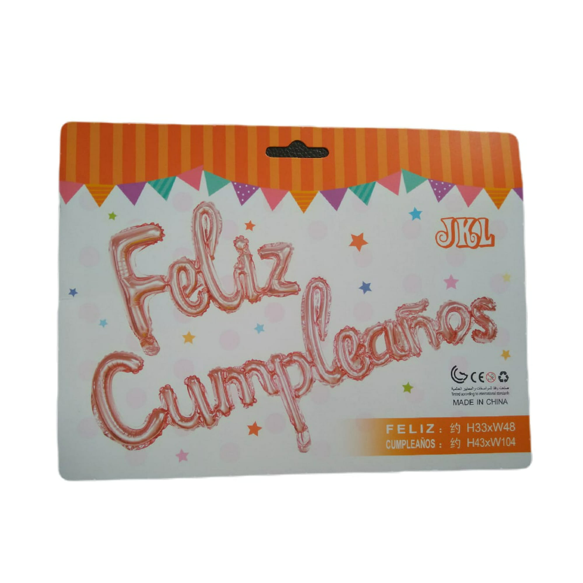 Cartel de Globos Letras Feliz Cumpleaños Palo Rosa!! - Globos Yuli