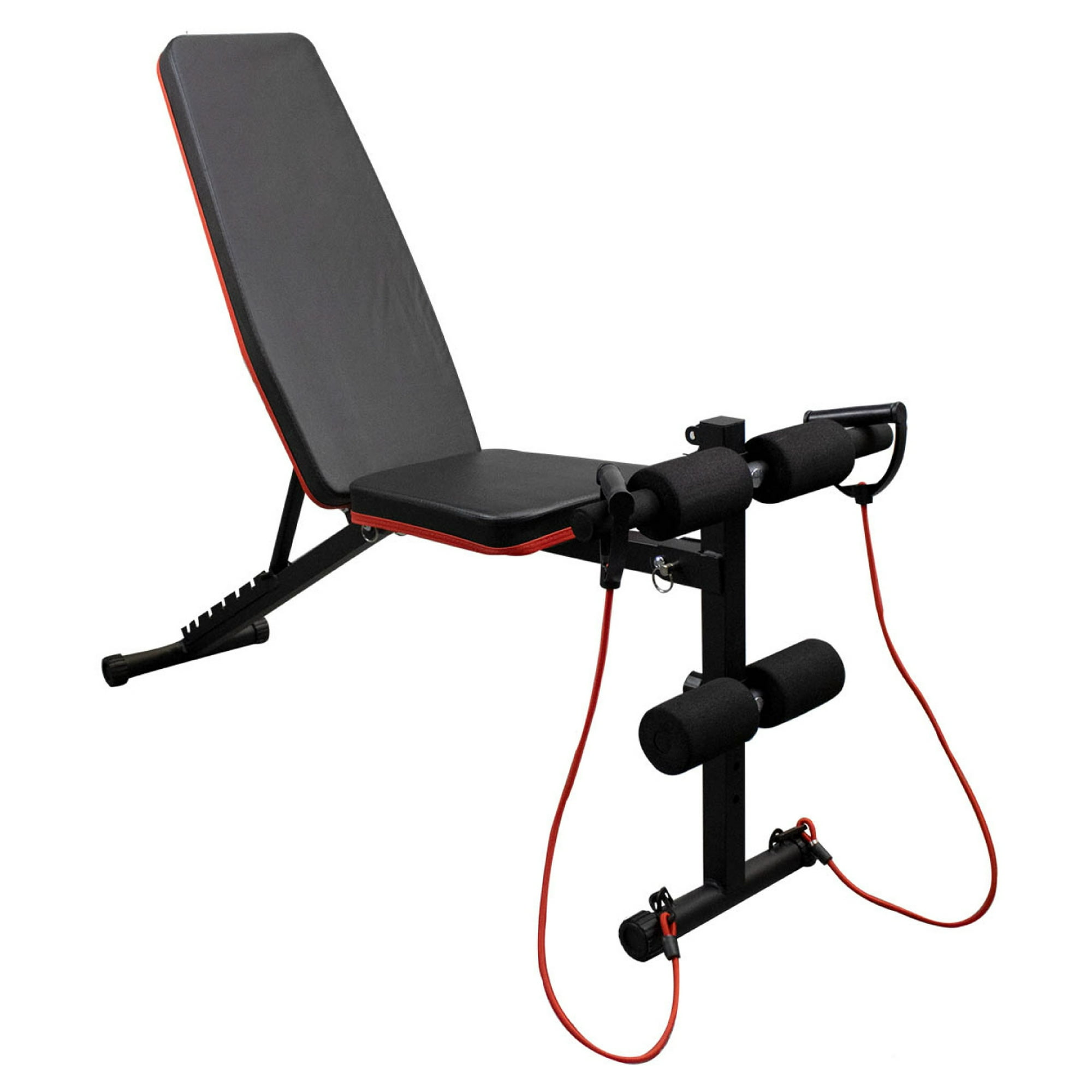  Banco de pesas plegable, equipo multiusos Super Max con  extensión de pierna, banco inclinado para gimnasio en casa, negro, 51.2 x  40.2 x 16.5 in : Deportes y Actividades al Aire Libre