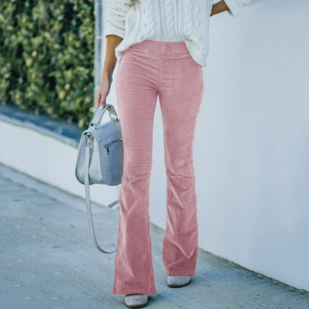 Gibobby pantalones de mezclilla afelpados mujer Pantalones de trabajo  ajustados a una pierna de oficina recta para mujeres Color de negocios  Solido