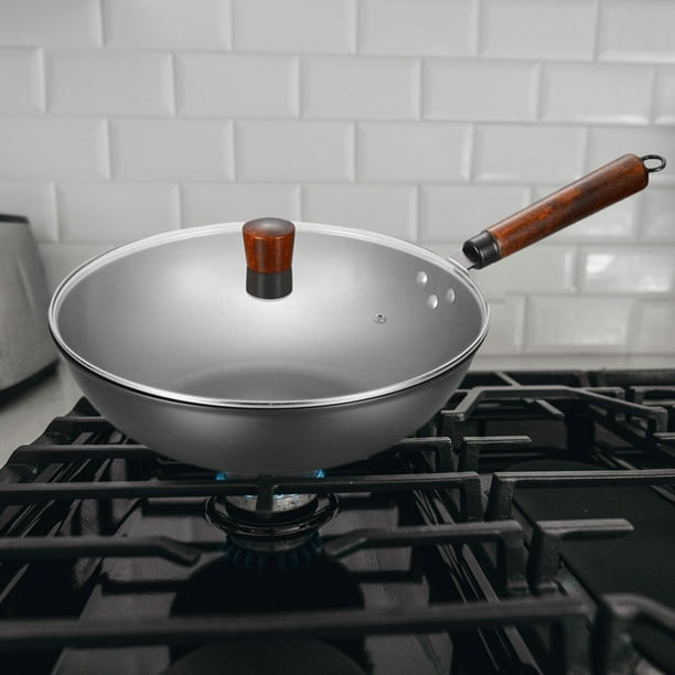 Sartén wok antiadherente, sartenes de hierro de forja Manual Universal,  sartenes de 32cm con revesti Sunnimix sartén wok