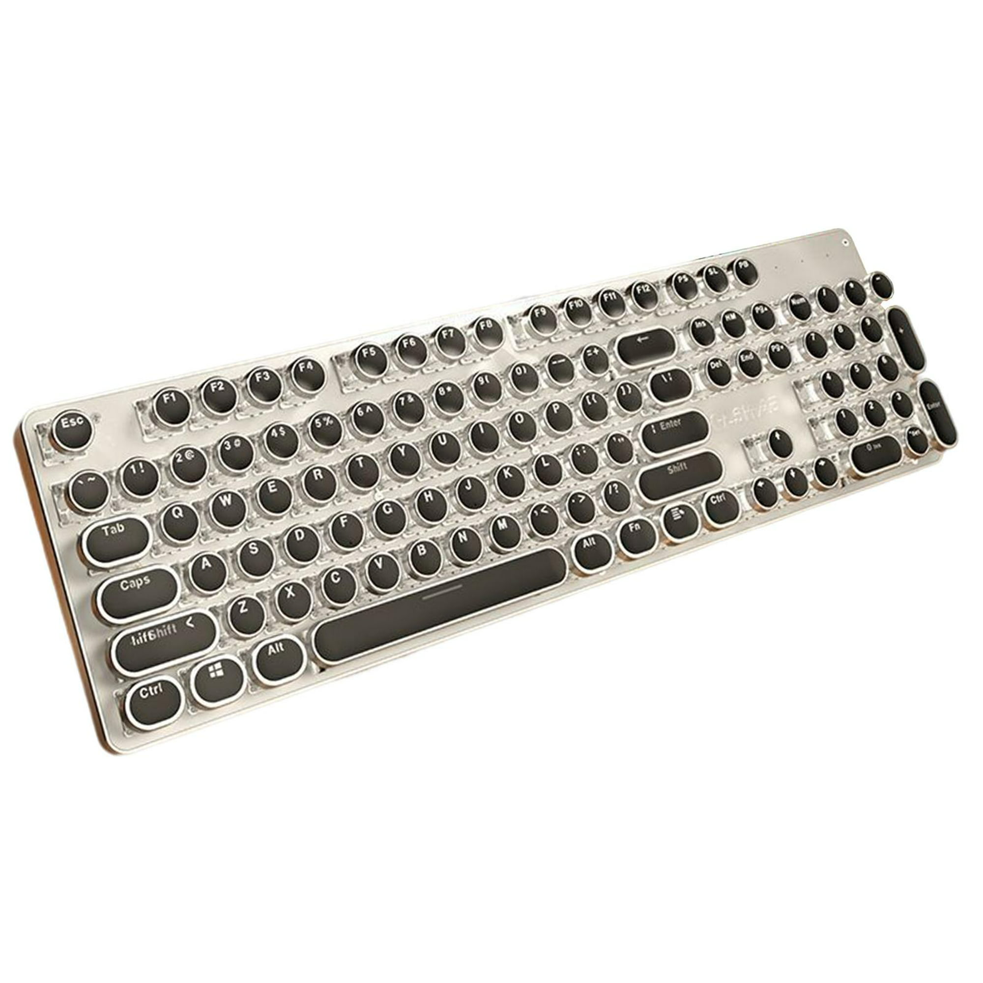 Teclado mecánico, retro, teclas redondas punk de 104 teclas, estilo de  máquina de escribir con cable, teclado para juegos, teclado de computadora  para Estilo A Sunnimix Teclado mecánico