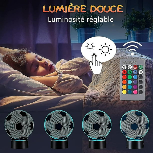 Linkax Regalo de Fútbol para Niños, 3D LED Lámpara Luz de Noche con Control  Remoto, Idea Regalos para Navidad, Cumpleaños, Comunión para Niños, Niñas,  Decoración : : Iluminación