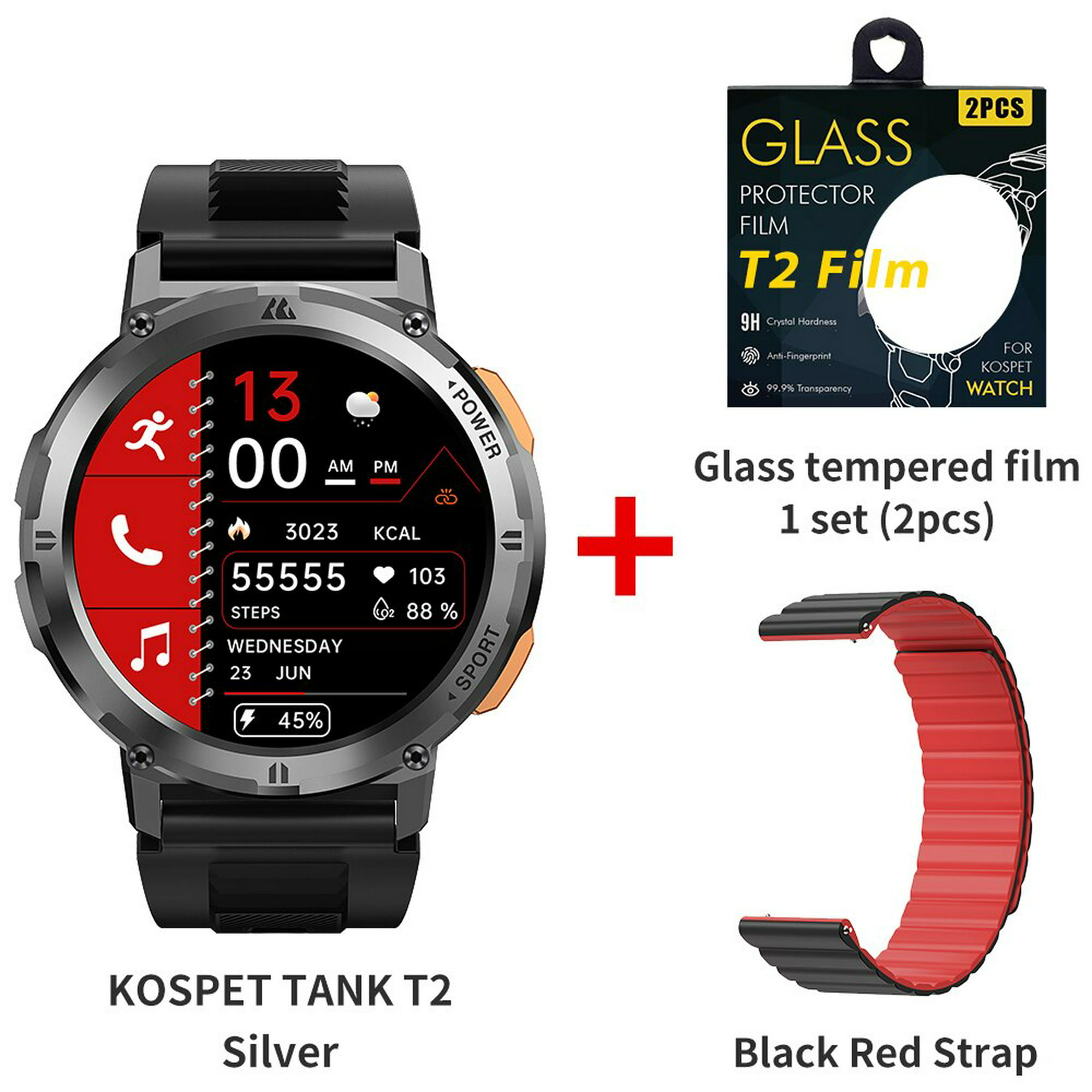 KOSPET-reloj inteligente T2 Original para hombre, accesorio de pulsera  deportivo resistente al agua hasta 5atm, con Bluetooth y llamadas, Pantalla  AMOLED, 2024 Reloj inteligente digital electrónico Sin flete