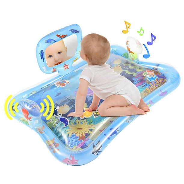 Tapete de agua para el tiempo de barriga, tapete de juego de agua para  bebés, tapete inflable de juego acuático para bebés y niños pequeños de 3 a  12