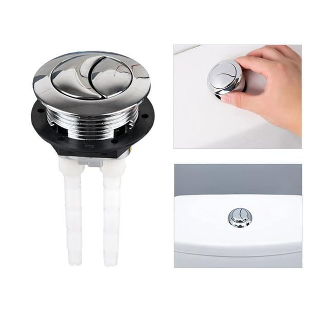  MYCZLQL 1 botón universal para inodoro, tanque de agua de  inodoro, doble pulsador en forma de media luna con 2 varillas, botón  ovalado de repuesto para tanque de cisterna ideal, 1