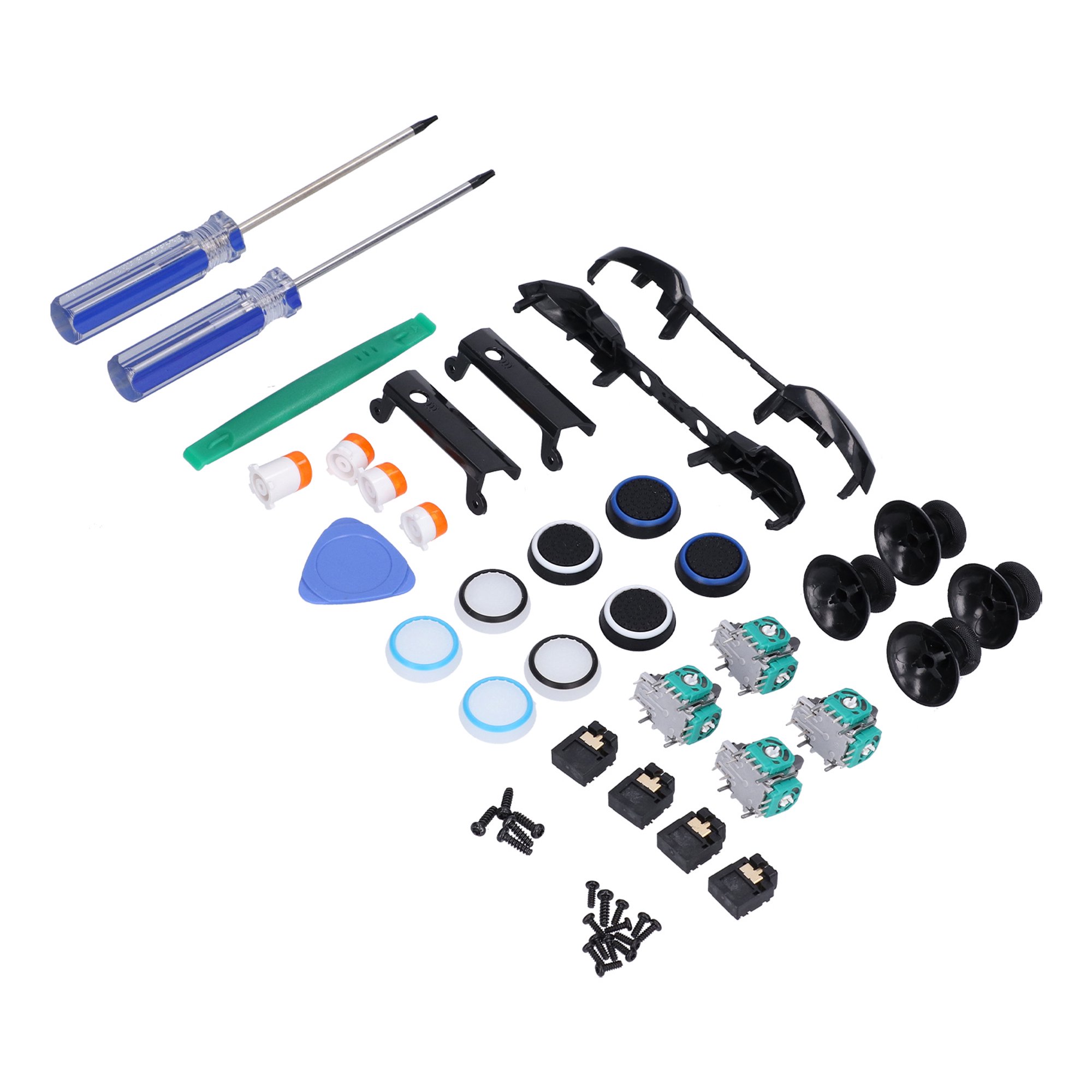 Zerone Kit de accesorios de control para PS4/Xbox One, kit de piezas de  repuesto de reparación 11 en 1, botones de pulgar para PS4/Xbox One  Controller