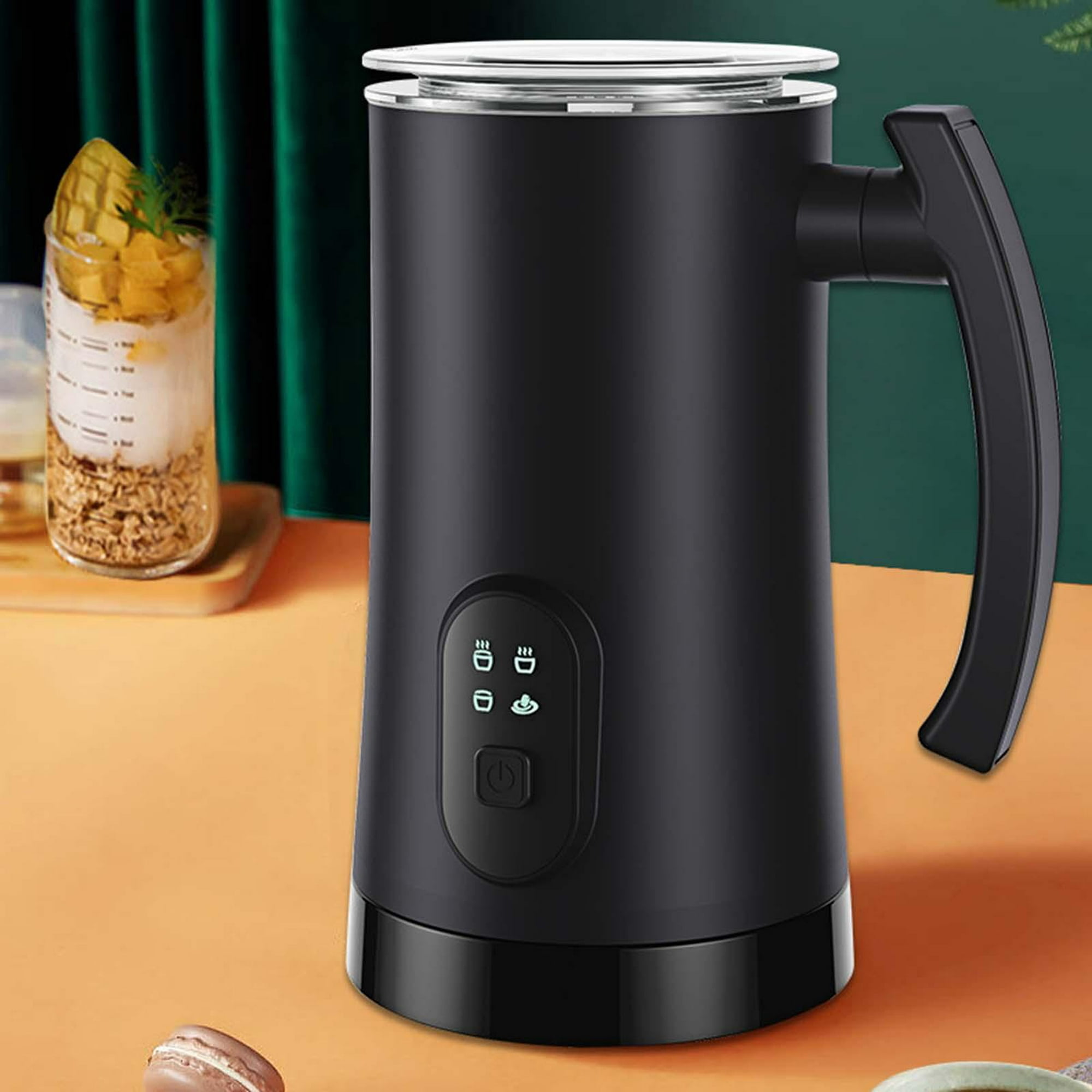Espumador de leche y vaporizador, calentador eléctrico de leche con  pantalla táctil, vaporizador automático de acero inoxidable 4 en 1 para  café, café
