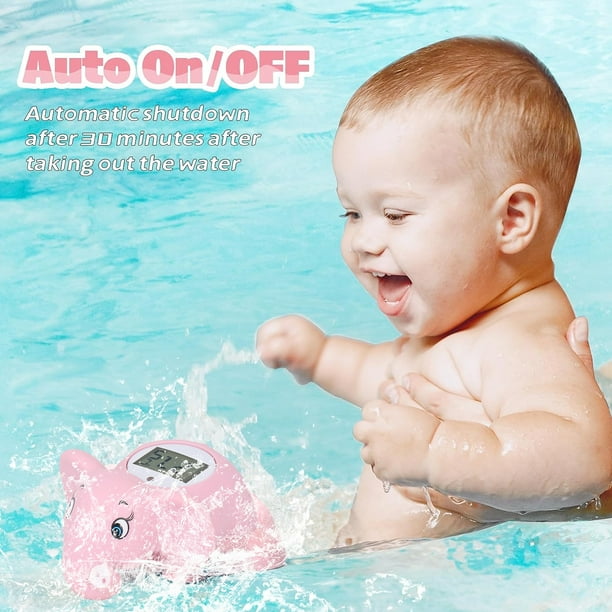 Termómetro de baño para bebé, termómetro impermeable para bañera de  encendido/apagado automático con advertencia de temperatura, juguete  flotante de