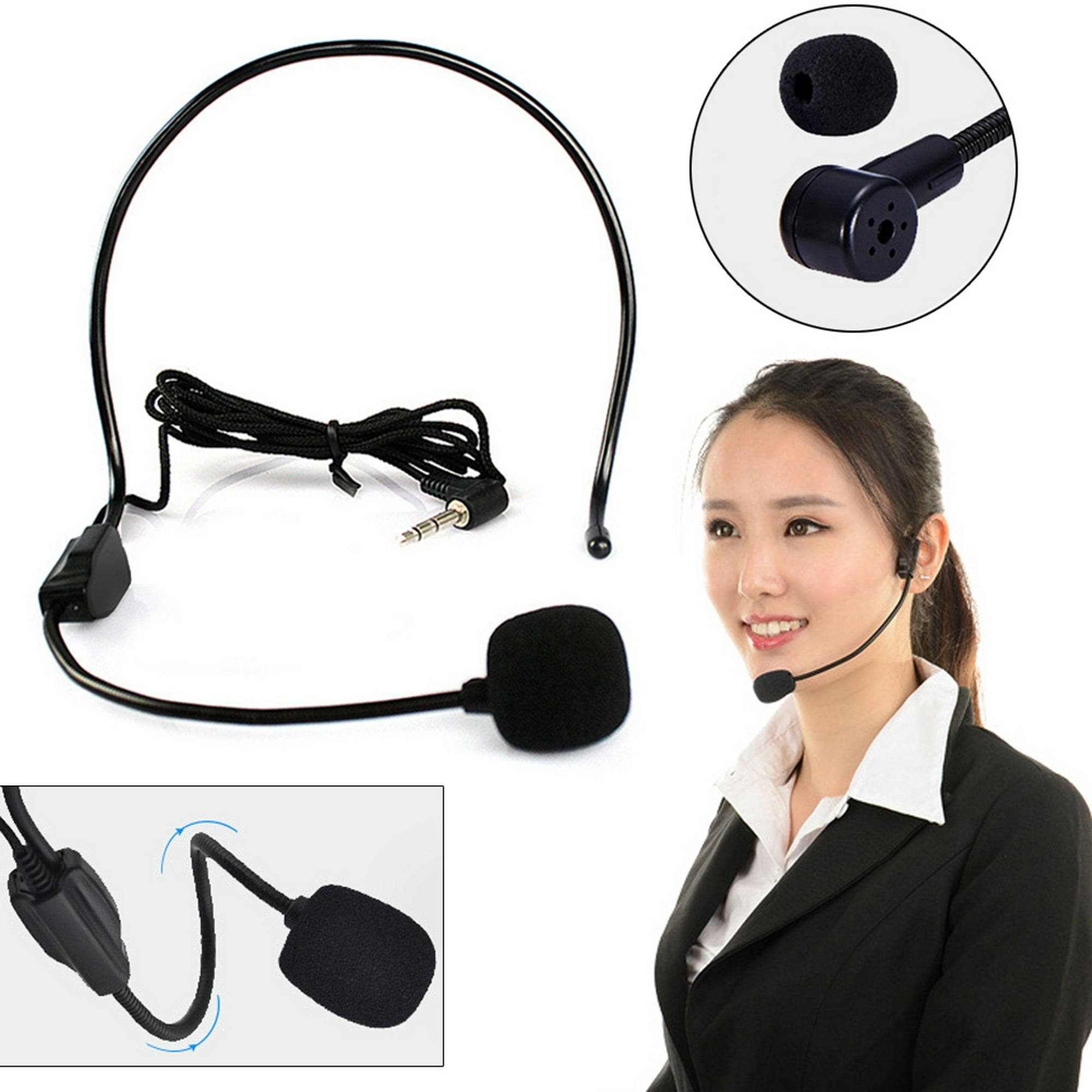 Micrófonos Profesor Guía turístico Micrófono inalámbrico Grabación de audio  Micrófono montado en cabezal