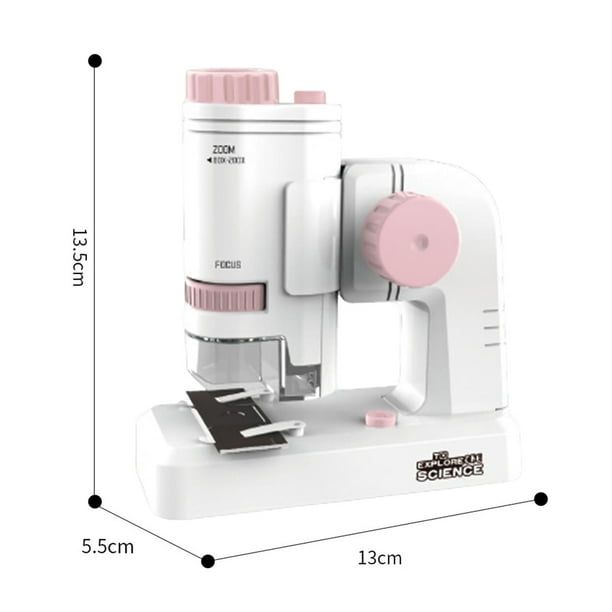 Microscopio para 1200x Material didáctico Experimento científico rosado  perfke Microscopio para niños