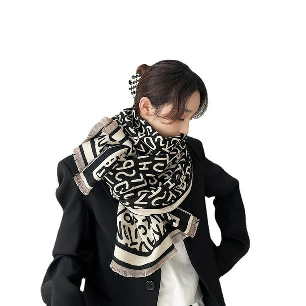Chales pashmina y bufandas para mujer Bufandas extra largas de cachemir negro suave JAMW Sencillez Walmart en línea