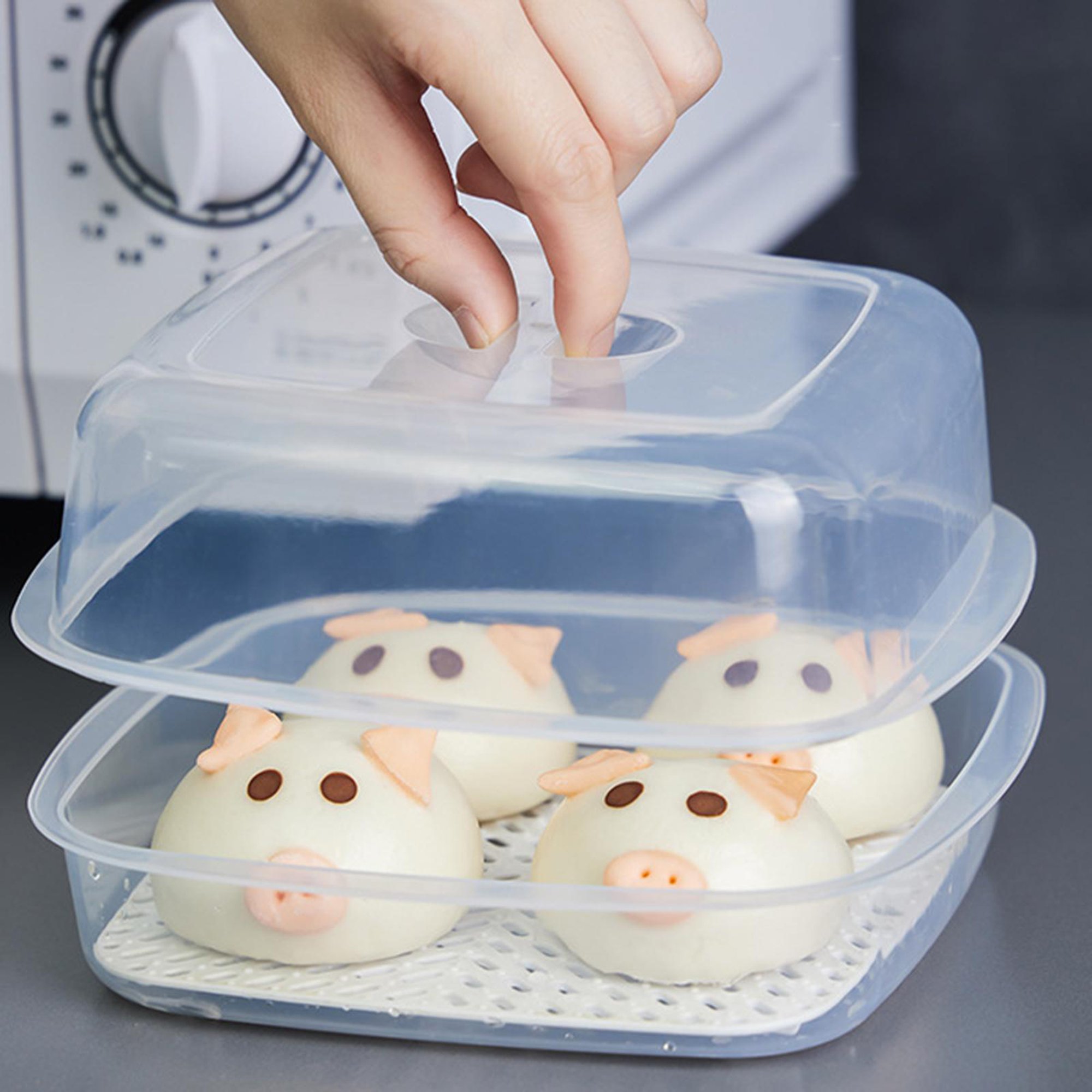 Tapa de la cubierta del microondas con recipiente de agua en la parte  superior fácilmente Soledad Cubierta de microondas