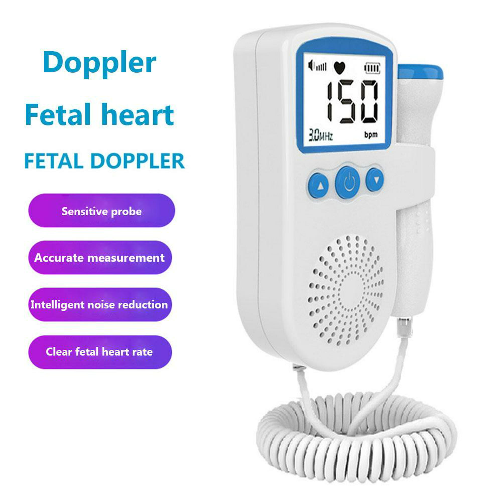 Monitor De Latidos Del Corazón Del Bebé, Alta Sensibilidad, Baja Potencia,  Sonido Claro, Sonido Fetal, Detector De Latidos Del Corazón, Sin Radiación
