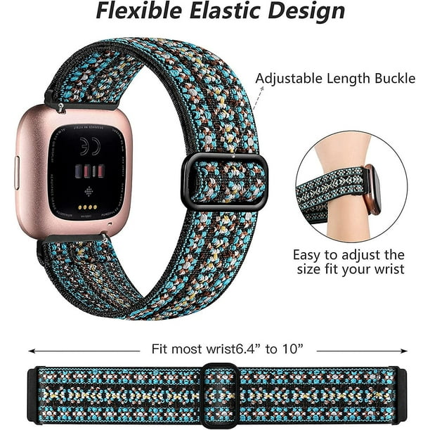 Correas de reloj Fitbit Versa 2 para mujeres y hombres, correas de repuesto  ajustables de nailon tejido, accesorios para Fitbit Versa Lite Edition