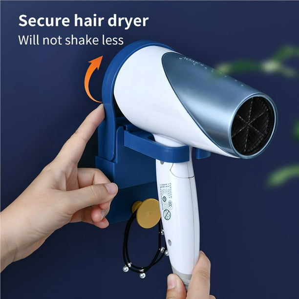 Soporte para secador de pelo, soporte adhesivo para secador de pelo,  soporte para secadora de pelo montado en la pared, colgador de secadora sin