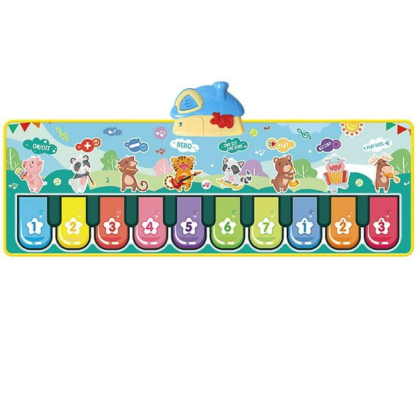Alfombra musical de piano con más de 90 sonidos, alfombra de baile para  niños, juguetes musicales para bebés, niñas y niños de 1 a 5 años (110 x 36  cm) Rojo Verde