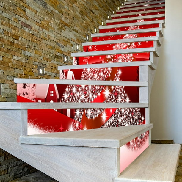 Calcomanías navideñas 3D para elevadores de escaleras, pegatinas para  escaleras, murales decorativos autoadhesivos, calcomanías para escaleras  para 13 piezas mayimx Vinilos escaleras