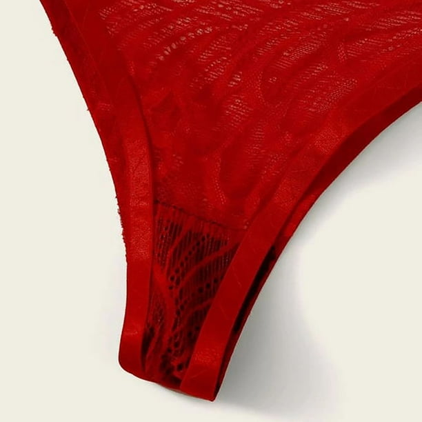 Gibobby Lencería para mujer sexy tangas Conjunto de lencería de 2 piezas  para mujer Ropa de dormir Pijama de anillo de Conjunto de lencería con liga( Rojo, G)