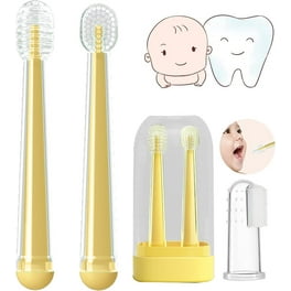 Juego de cepillos de dientes de silicona para bebés, cepillo de dientes +  cepillo de lengua + mordedor para bebé + cepillo de dientes con taza para