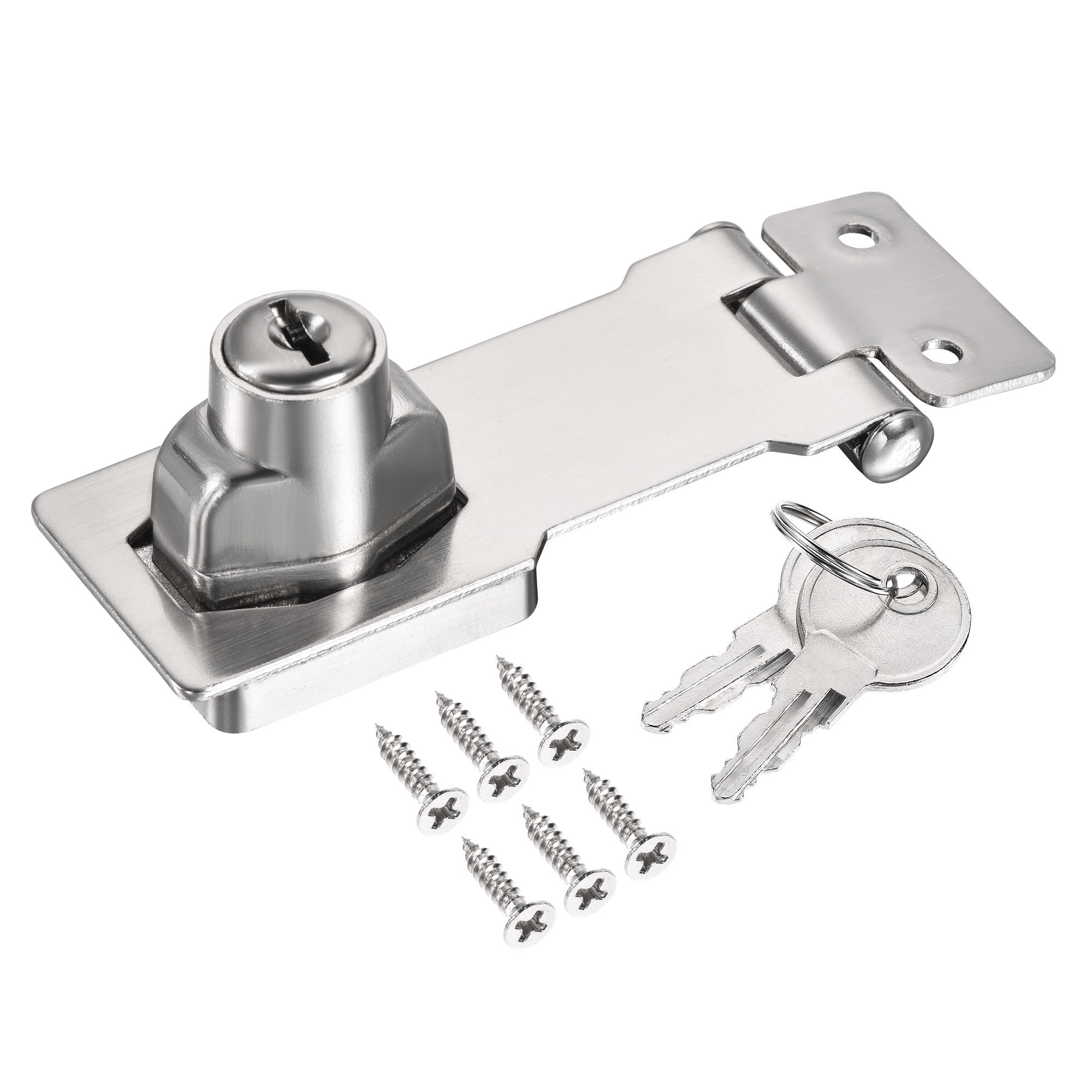 Candados con llave de acero, cerradura de seguridad rectangular horizontal  para el hogar, 3.5 pulgadas, 3 llaves