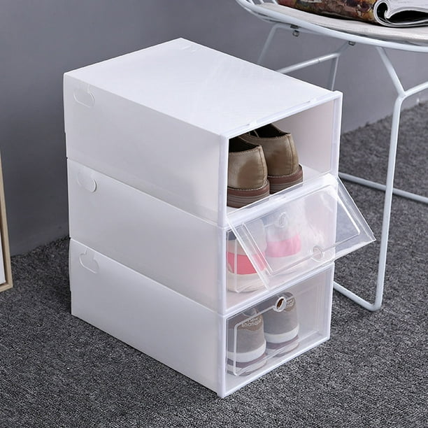 Caja de zapatos, hogar espesar transparente apilable caja de