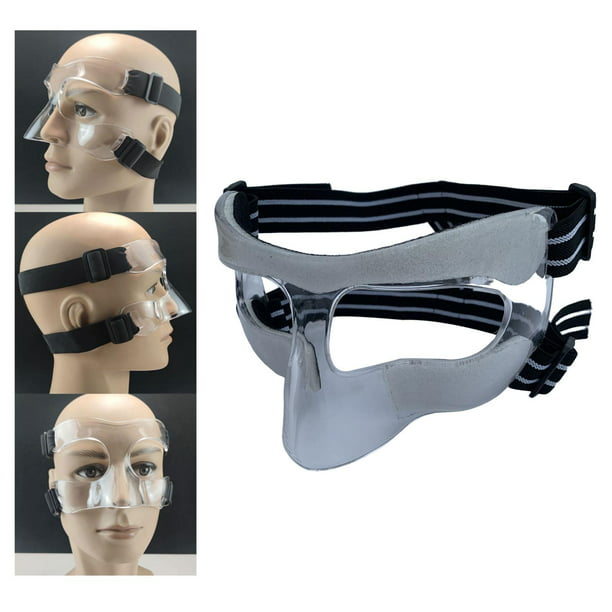 Protector de nariz para nariz rota, protector facial de fibra de carbono  ajustable con relleno, protección contra lesiones de impacto en la nariz y  la