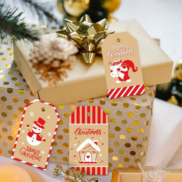  Etiquetas colgantes personalizadas con cuerda para ropa de  regalo, precio del producto, etiqueta de etiqueta personalizada con tu  logotipo de imagen y texto, etiqueta de agradecimiento de regalo para  Navidad, boda