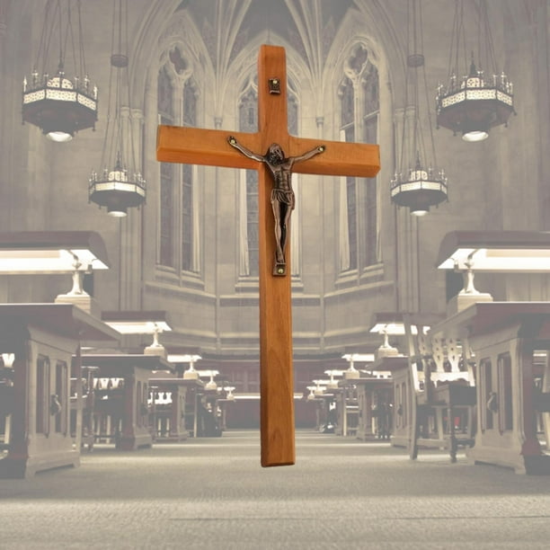 Jesucristo en cruz de poliresina colgante de pared