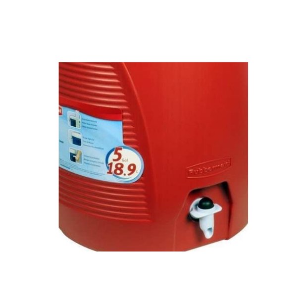 Rubbermaid 5 Gal. Red Water Cooler with Cup Dispenser 1840998