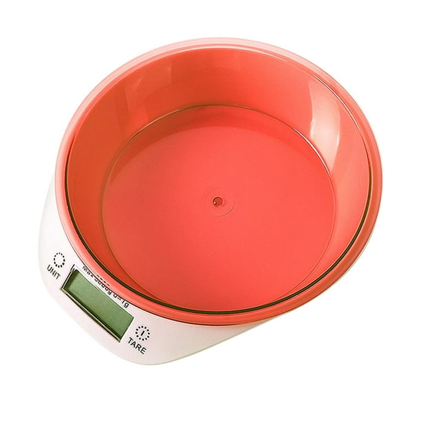 Báscula de cocina de metal blanco con bandeja de acero inoxidable (22  libras) (rojo)