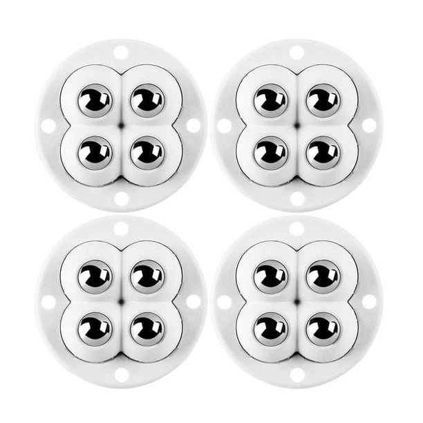 4 Uds Mini ruedas giratorias sin ruido ruedas pequeñas autoadhesivas  (Cuenta de acero negro) Tmvgtek Libre de BPA