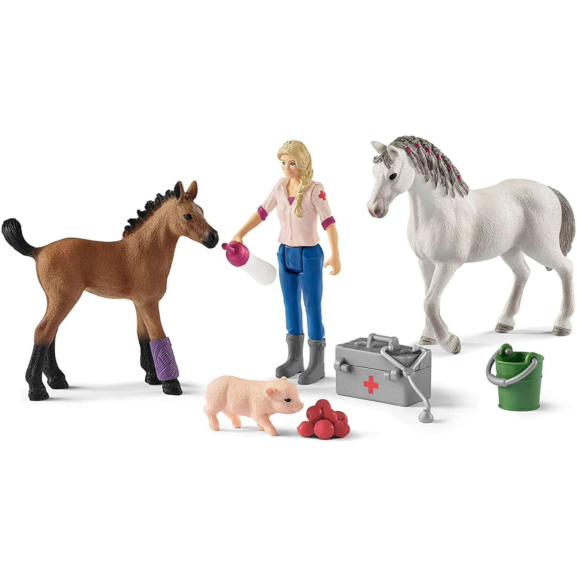 Juego de Caballo Plástico, Juguetes de Juguetes de para Niño Precisión y  Detalles Auténticos Sunnimix Juego de figura caballo