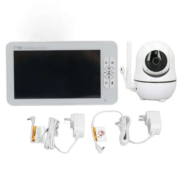  Monitor de video para bebés con cámara y audio, pantalla LCD de  3.2 pulgadas, visión nocturna infrarroja, audio bidireccional y monitoreo  de temperatura ambiente, canción de cuna, pantalla activada : Bebés