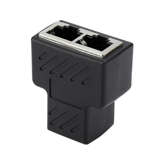 RJ45 Ladron Ethernet 1 Macho a 3 Hembra Conector Ethernet 1 a 2