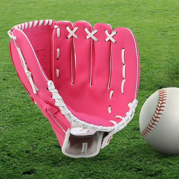 Guante de béisbol para deportes al aire libre, guante de béisbol rosa,  práctica de softbol, mano izquierda para adultos, hombres, mujeres, guantes  de