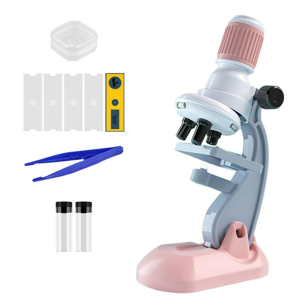 Microscopio para 1200x Material didáctico Experimento científico rosado  perfke Microscopio para niños