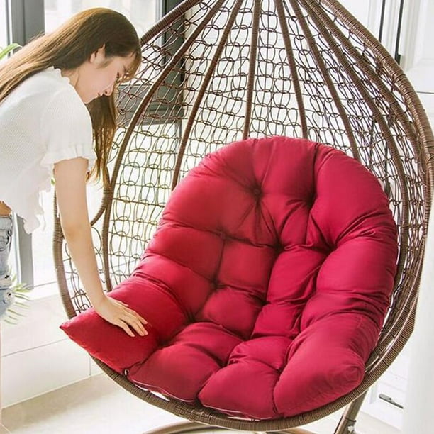 Sol Living Silla doble con soporte y cojín para hamaca exterior, silla  colgante de mimbre, silla de cesta de huevos, silla Papasan para interiores  y