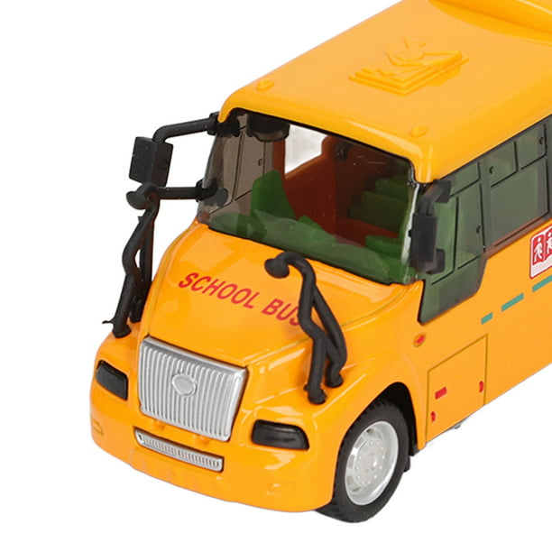 Autobús escolar de 9 pulgadas, vehículos de juguete de metal fundido a  presión con luz y sonidos con amarillo brillante y puertas que se abren