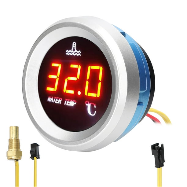 TFixol 52mm Medidor de temperatura del agua Medidor digital de coche  Pantalla LED TFixol Medidor de temperatura del agua