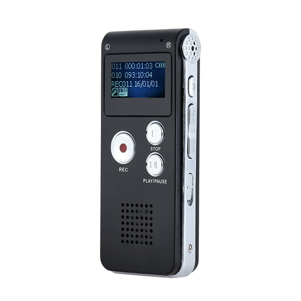 Mini grabadora de voz Ultra delgada, dictáfono profesional activado por  sonido, reducción de ruido, grabación, reproductor MP3 de 8GB, 4-32GB
