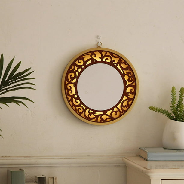 Espejo Vintage Montado en La Pared, Espejo Circular Decorativo
