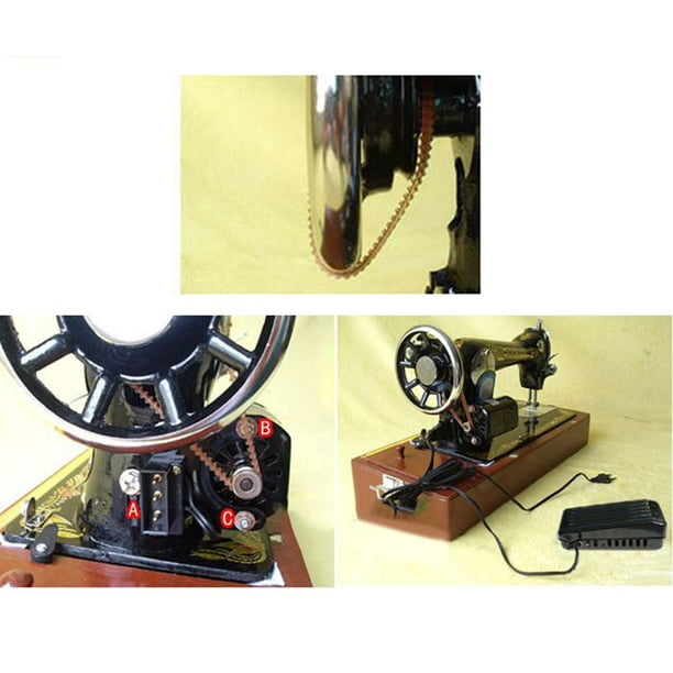 180W 0.9A Motor de de coser eléctrica vieja con Pedal de Control de piezaza  de cinturón Accesorio de de manualidades DIY perfecl Control de la máquina  de coser