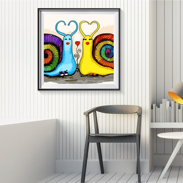  Amor caracol pintura al óleo por números lienzo dibujo DIY dibujos animados  decoración del hogar reg Tmvgtek decoración de arte en el hogar | Walmart  en línea