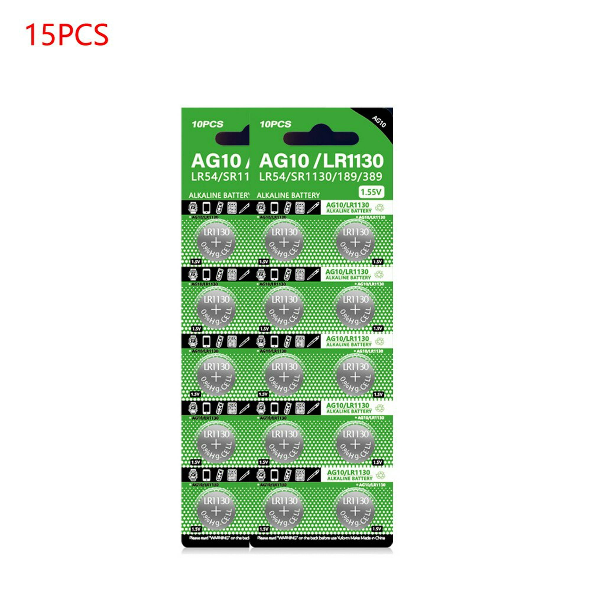 LiCB Paquete de 40 pilas de botón alcalinas LR1130 AG10 de 1,5 V