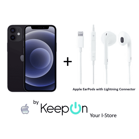 iphone 12 mini 128 incluye protector de pantalla keepon  audifonos apple con cable conector black negro apple reacondicionado