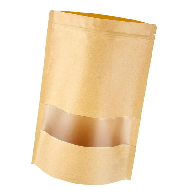  6 bolsas de papel kraft con ventana de embalaje de