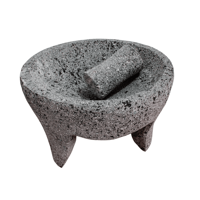 CUITAXI Molcajete Mexicano Aus Vulkangestein – Handgefertigter Mörser Mit Stößel & Talavera-Deckel, Für Guacamole & Salsas